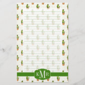 Cactus & Succulent Polk Dot Pattern Briefpapier (Voorkant)