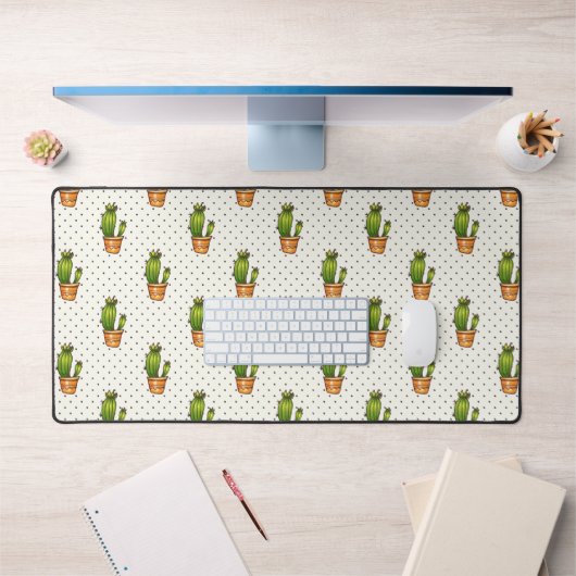Cactus & Succulent Polk Dot Pattern Bureaumat (Kantoor 1)