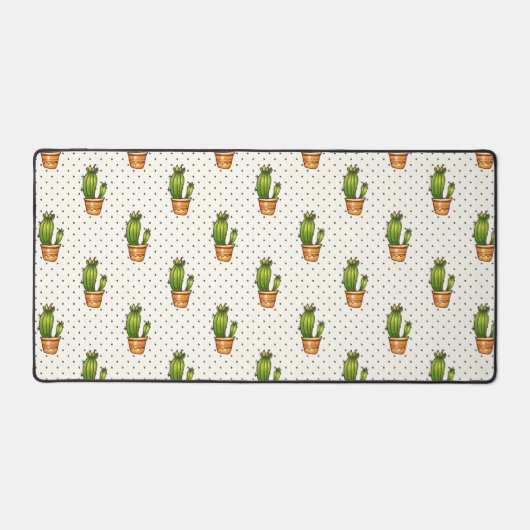 Cactus & Succulent Polk Dot Pattern Bureaumat (Voorkant)