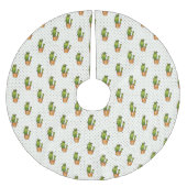 Cactus & Succulent Polk Dot Pattern Kerstboom Rok (Voorkant)