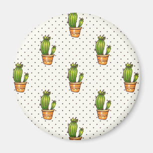 Cactus & Succulent Polk Dot Pattern Magneet