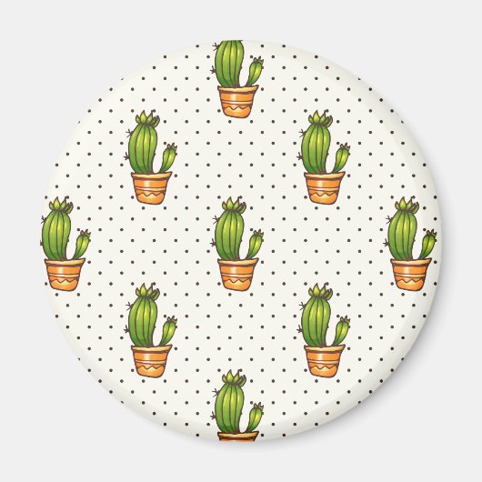 Cactus & Succulent Polk Dot Pattern Magneet (Voorkant)