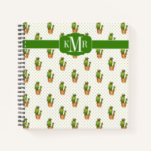 Cactus & Succulent Polk Dot Pattern Notitieboek