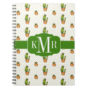 Cactus & Succulent Polk Dot Pattern Notitieboek