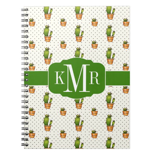 Cactus & Succulent Polk Dot Pattern Notitieboek (Voorkant)