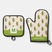 Cactus & Succulent Polk Dot Pattern Ovenwant & Pannenlap Set (Voorkant)