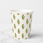 Cactus & Succulent Polk Dot Pattern Papieren Bekers (Achterkant)