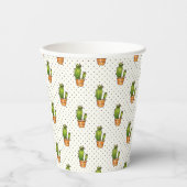Cactus & Succulent Polk Dot Pattern Papieren Bekers (Voorkant)