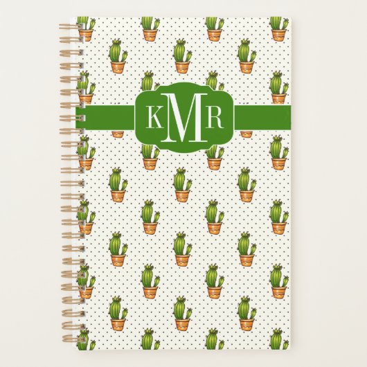 Cactus & Succulent Polk Dot Pattern Planner (Voorkant)
