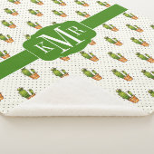Cactus & Succulent Polk Dot Pattern Sherpa Deken (3/4)