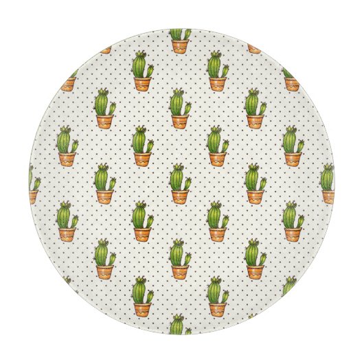 Cactus & Succulent Polk Dot Pattern Snijplank (Voorkant)