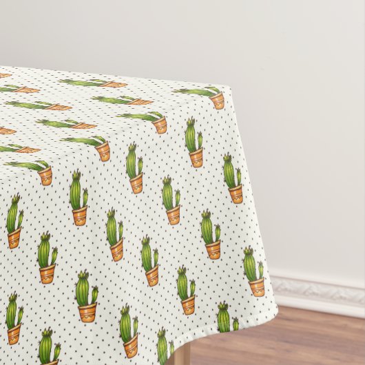 Cactus & Succulent Polk Dot Pattern Tafelkleed (Voorbeeld)