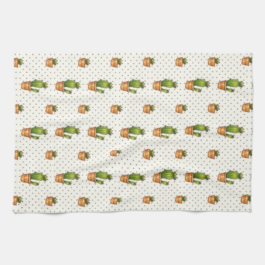 Cactus & Succulent Polk Dot Pattern Theedoek (Horizontaal)