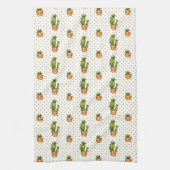 Cactus & Succulent Polk Dot Pattern Theedoek (Verticaal)