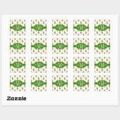 Cactus & Succulent Polk Dot Pattern Vierkante Sticker (Vel)