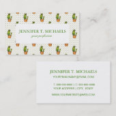 Cactus & Succulent Polk Dot Pattern Visitekaartje (Voorkant / Achterkant)