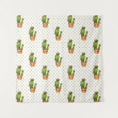 Cactus & Succulent Polk Dot Pattern Wandkleed (Voorkant (horizontaal))
