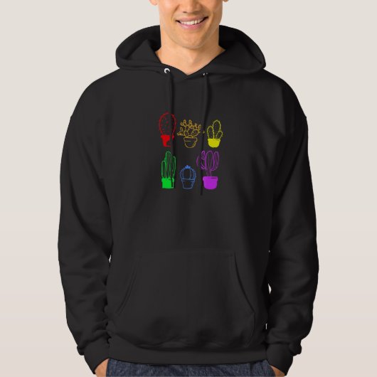 Cactus Succulent Pride Rainbow Plant Subtle Lgbt G Hoodie (Voorkant)