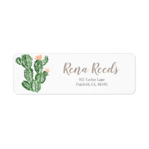 Cactus succulent retourlabel adreslabel etiket
