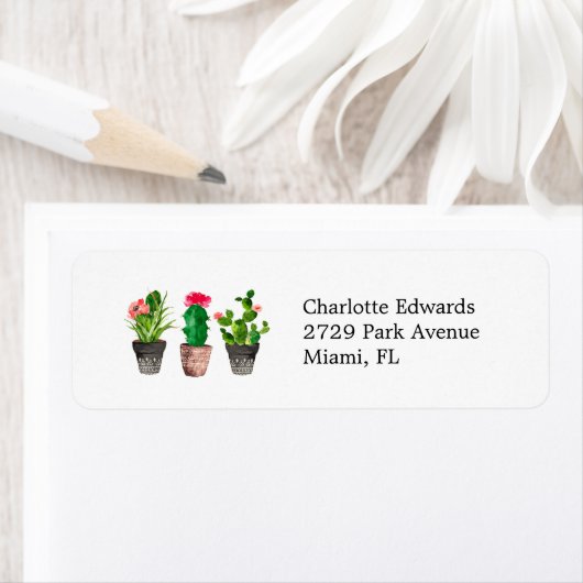 Cactus Succulent Return Address Labels (Insitu)