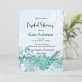 Cactus Succulent Romantisch Bruids Paar's Douche Kaart (Staand voorkant)