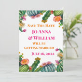 Cactus Succulent Save the Date Wedding Party Kaart (Staand voorkant)