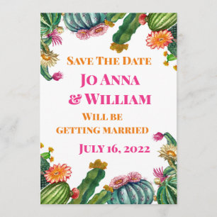 Cactus Succulent Save the Date Wedding Party Kaart