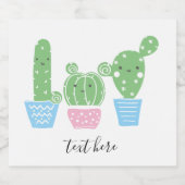 cactus, succulent, schattig kunstfesta, mexicaan, bier etiket (Enkel label)
