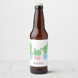 cactus, succulent, schattig kunstfesta, mexicaan, bier etiket