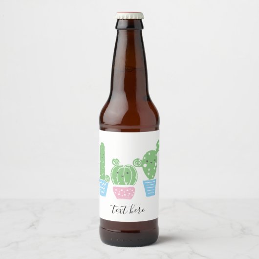 cactus, succulent, schattig kunstfesta, mexicaan, bier etiket (Voorkant)