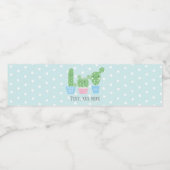 cactus, succulent, schattig kunstfesta, mexicaan, waterfles etiket (Enkel label)