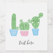 cactus, succulent, schattig kunstfesta, mexicaan, wijn etiket (Enkel label)