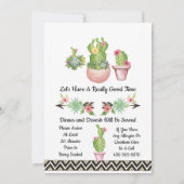 Cactus Succulent Southwestern Wild One Uitnodigen Kaart (Achterkant)