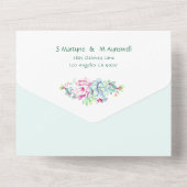 Cactus Succulent String Licht Pink Wedding All In One Uitnodiging (Achterkant)