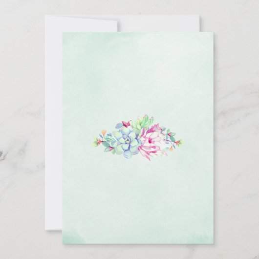 Cactus Succulent String Lights Bruiloft Uitnodigin Kaart (Achterkant)