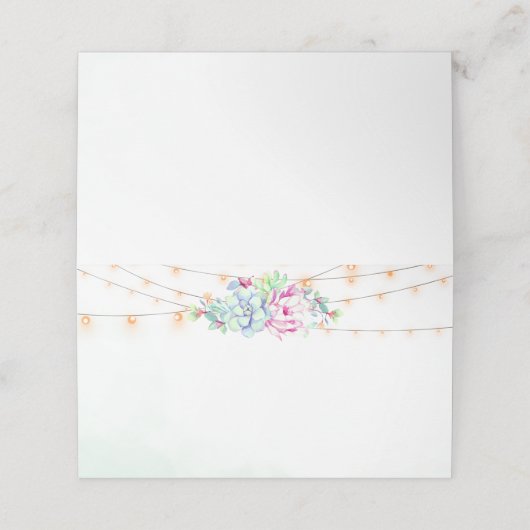 Cactus Succulent String Lights Trouwplaats Kaarten Plaatskaartje (Buitenkant ongevouwen)