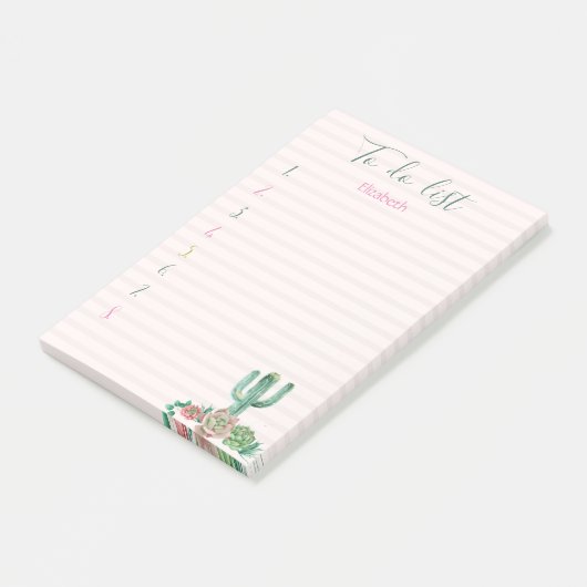 Cactus Succulent striped to do List Post-it® Notes (Schuin)