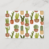 Cactus Succulent Terracotta Pot Baby Diaper Raffle Informatiekaartje (Achterkant)
