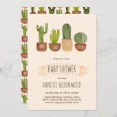 Cactus Succulent Terracotta Pot Baby shower Kaart (Voorkant / Achterkant)