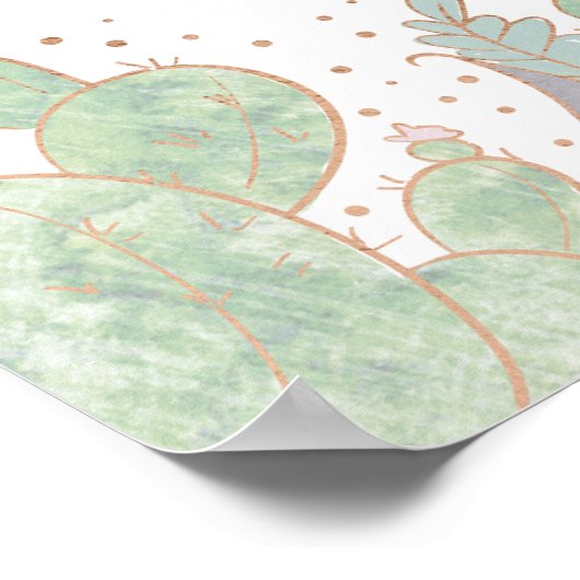 Cactus & Succulent Terrarium Aandenken Teken Poster (Hoek)