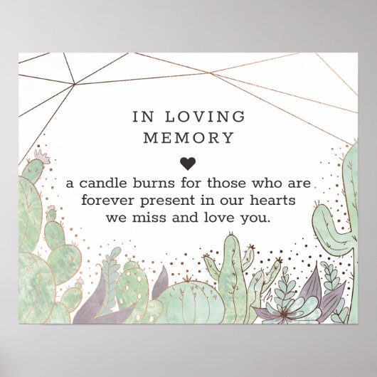 Cactus & Succulent Terrarium In Lieve Herinnering Poster (Voorkant)