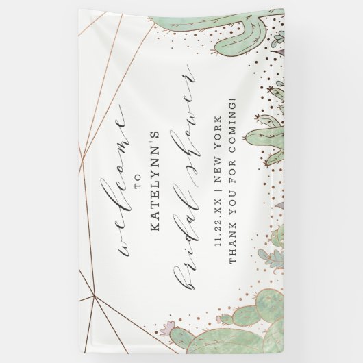 Cactus & Succulent Terrarium Vrijgezellenfeest Wel Spandoek (Verticaal)