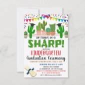 Cactus Succulent Thema Afstuderen Invitation Kaart (Voorkant)
