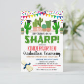 Cactus Succulent Thema Afstuderen Invitation Kaart (Staand voorkant)