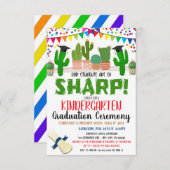 Cactus Succulent Thema Afstuderen Invitation Kaart (Voorkant / Achterkant)