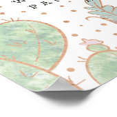 Cactus & Succulent Trendy Aangepaste tekstreep Poster (Hoek)