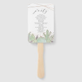 Cactus & Succulent Trendy Huwelijksceremonie Progr Handwaaier (Achterkant)