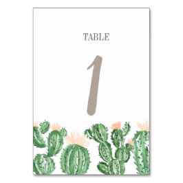Cactus succulent trouwtafel nummerkaart kaart