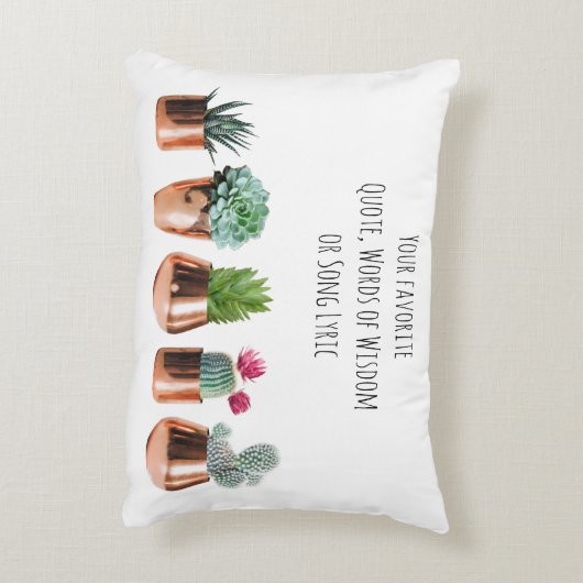 Cactus Succulent Uw favoriete Citaat, Song Accent Kussen (Achterkant (Verticaal))