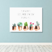 Cactus Succulent Uw favoriete Citaat, Zong Lyric Canvas Afdruk (Insitu (Houten vloer))